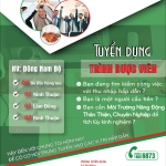 TUYỂN DỤNG TRÌNH DƯỢC VIÊN KV ĐÔNG NAM BỘ